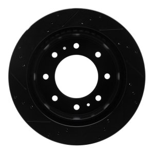 Chevrolet Silverado 3500 HD Brake Rotor (1) - Rear Right - R1 Concepts - Drilled & Slotted - Black - `11-`25